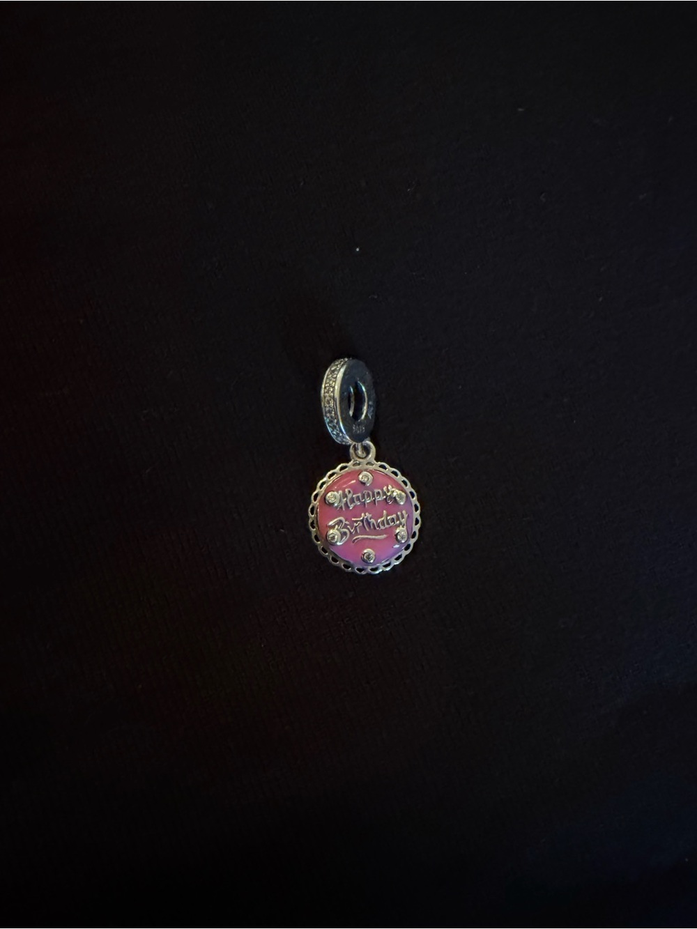 Pandora Pink "Happy Birthday" Dangle Charm